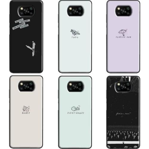 RM Mono Forever Rain For Xiaomi Mi 9T 10T Pro Mi A3 9 10 Mi Note 10 Lite Case For POCO X3 F2 Pro F1 Cover
