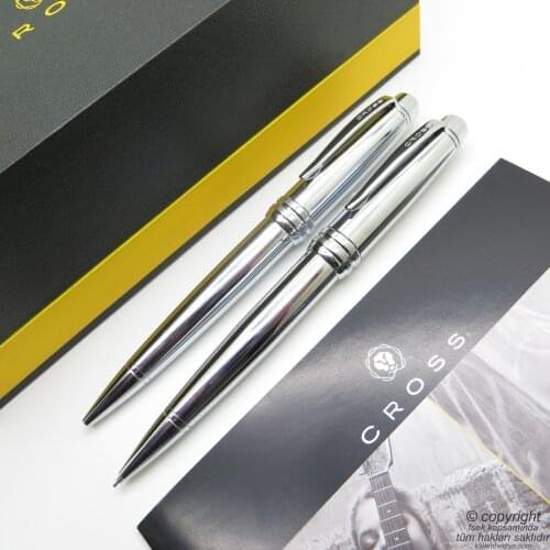 Cross Bailey Bright Chrome Ballpoint Pen + Versatil Pen | Cross Pen | İsme Special Pen