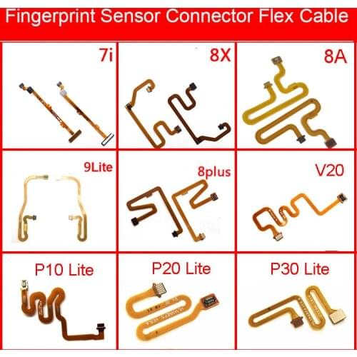 Fingerprint Sensor Connector Flex Cable For Huawei Honor 7i 8A 8X 9i 10 Lite 20i V20 V10 P10 P20 P30 Pro P8 Lite 2017 Nova 3e