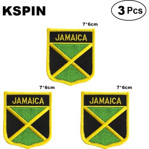 Jamaica Shiled Shape flag patches national flag patches for Cothing DIY Decoration