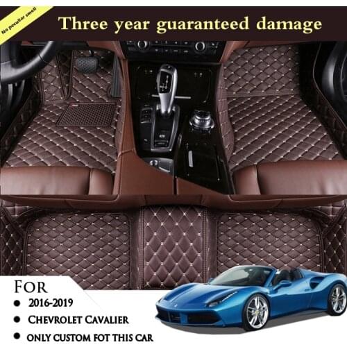 Leather Car Floor Mats Rugs For Chevrolet Cavalier 2019 2018 2017 2016 Waterproof Custom Auto Foot Pads Carpets Automobile Cover