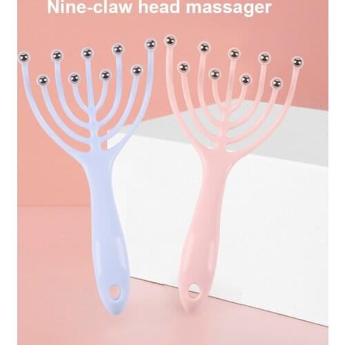 Nine Claw Head Massager Head Relax Massage Octopus Shape Scalp Relax Spa Deep Massage Nine Beads Design Massage Comb Health Care