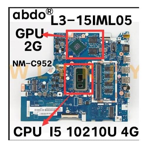 For Lenovo ideapad L3-15IML05 laptop motherboard NM-C952 motherboard with CPU i5-10210u GPU MX130 100% test work