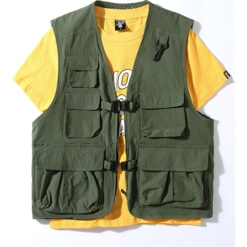 Mens Outdoor Photography Military Function Tactical Tooling Multi-Pocket Vest