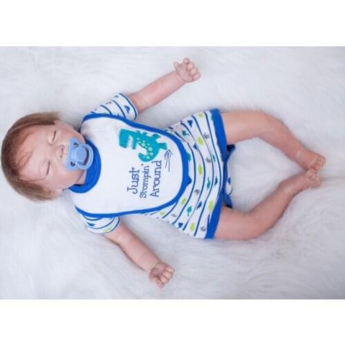 50cm Reborn Soft Vinyl Dolls Sleeping Accompany Partner Toys Movie Photo Kids Props Early Educational Gifts for Baby Birthday