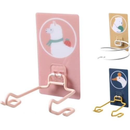 Wall Mounted Hair Dryer Holder Wall Mounted Self-adhesive No Drilling Wide Application Hair Dryer Rack for Bathroom Storage