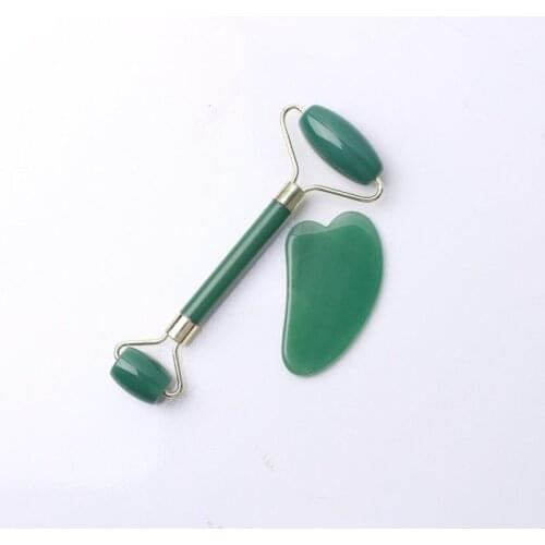 Facial Natural Green Aventurine Jade Gua Sha Board Piece Scrapping Plate Cosmetic face lift