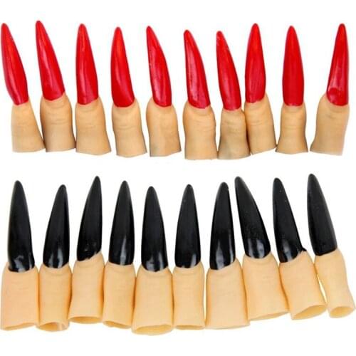 New Arrival 10pcs/lot halloween party accessories Pointy Witch Vampire Long Black Horror Fingernails Fake Nails Claws
