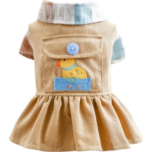 Pet Dog Swimming duck pattern Dress Puppy Cat Princess Apparel Small and medium-sized dog dress XS-XL