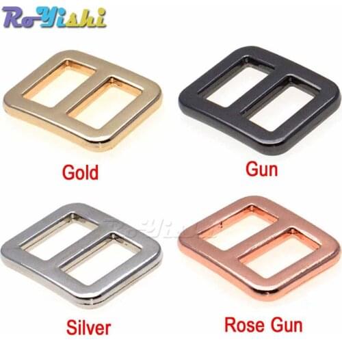 20pcs/pack 5/8" Metal Mix Colors Curve Tri-Glide Slider Adjustable Buckle for Bags Webbing 15mm