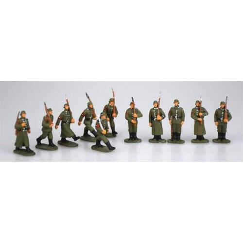 Assembled super mini pvc figure 1:72 world war 2 German soldiers model painted 11pcs/set