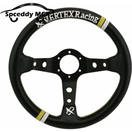 Spceddy MCX 13 Inch 320mm Genuine Leather Racing Steering Wheel Leather With Embroidery Racing Steering Wheel Sport SW20S05