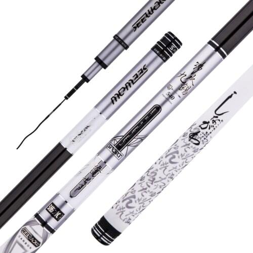 High Quality Super Light Hard 3.6m/4.5m/5.4m/6.3m/7.2m Telescopic Fishing Rod Carbon Fiber Hand Pole for Carp Fishing Vara Pesca