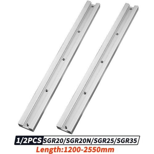 Built-in dual-axis linear guide1/2PCS SGR20N/ 20 /25 /35 100-1150roller slider slide rail woodworking machinery aluminum profile