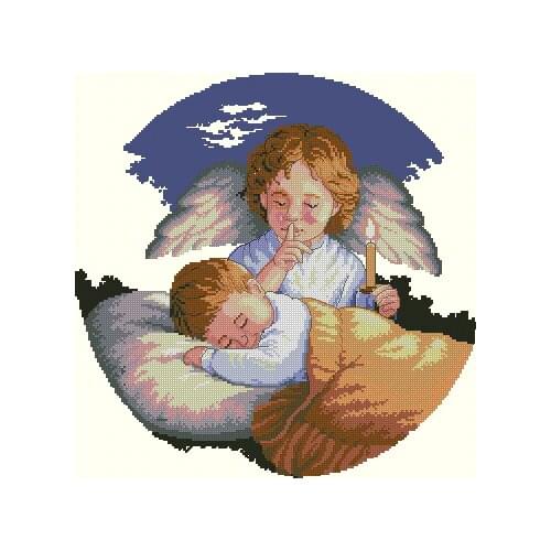 Top Quality Beautiful Lovely Counted Cross Stitch Kit Baby Sleep Sleeping Guardian Angel with Candle
