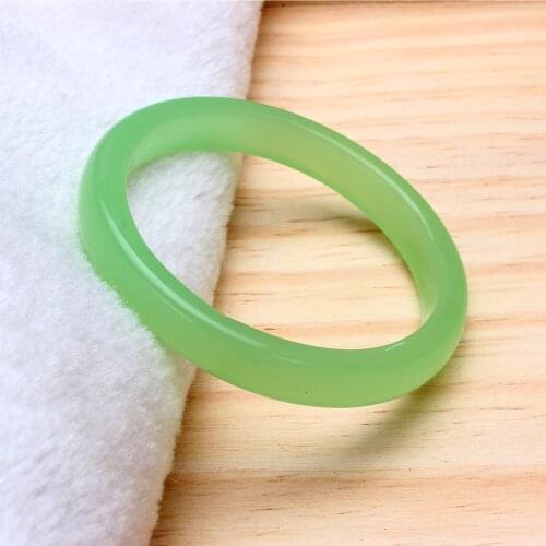 Yingwu Natural Green Agate Bangle Green Chalcedony Bracelet Jade Bangles Bracelet Bohemian Jade Jewelry For Momen