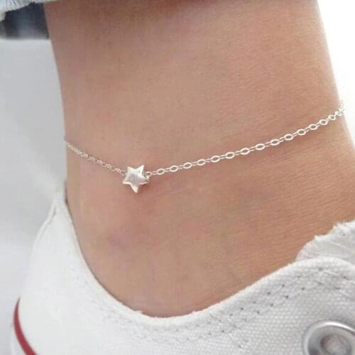 2018 Silver Women Anklet Little Star Silver Chain Ankle Bracelet Barefoot Sandal Beach Foot Jewelry