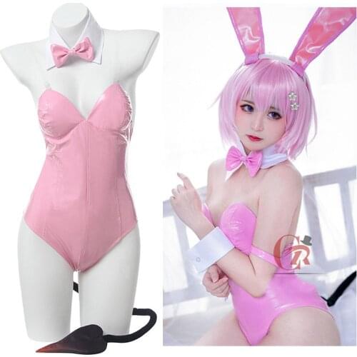 Bunny Girl Cosplay Momo Belia Deviluke Cosplay Costumes with Pink Bunny Ears Full Set Clothing for Women Sexy Party Dress