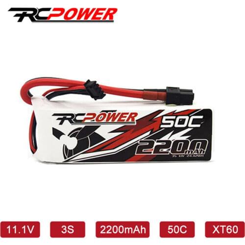 RCPOWER 11.1V 50C 2200mAh 3S Lipo Battery With XT60 Plug For RC Helicopter Drone FPV Boat Airplane Quadcopter