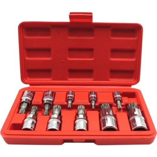 10PCS Screwdriver Allen Head Sleeve Wrench 12 Point MM Triple Square Spline Bit Socket Tamper-Proof Lug Nuts
