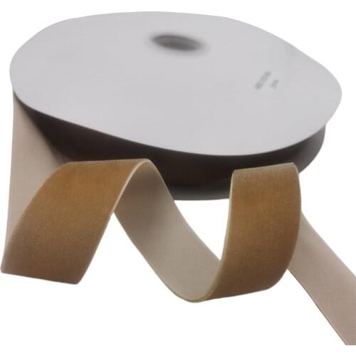 25MM X 25Yards Nylon Beige Velvet Ribbon Single Face for Handmade Gift Bouquet Wrapping Home Party Decoration Christmas
