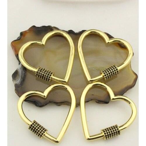 30*32mm 5pcs/lot Fashion cz clasp charm,delicate heart shape charm component,handmade necklace/earring jewelry