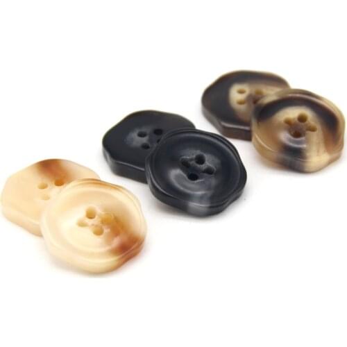 30mm 38mm Large Irregular Resin Horn Buttons For Clothes Women Men Suit Coat Dark Jacket Decorative Sewing Accessories Wholesale