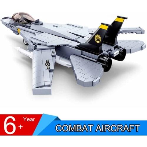 404 pcs USA f14 tie fighter jet plane building Blocks toy fighter ww2 soldier doll model kit