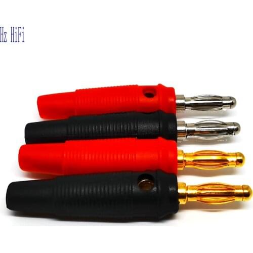 8/12PCS New Red Black 4mm Plugs pure copper Gold Plated Musical Speaker Cable Wire Pin Banana Plug Connectors