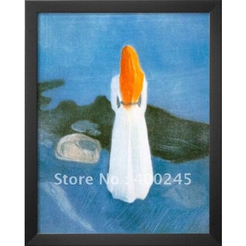Abstract oil painting by Edvard Munch Young Girl on a Jetty Decorative art on canvas 100% handmade High quality