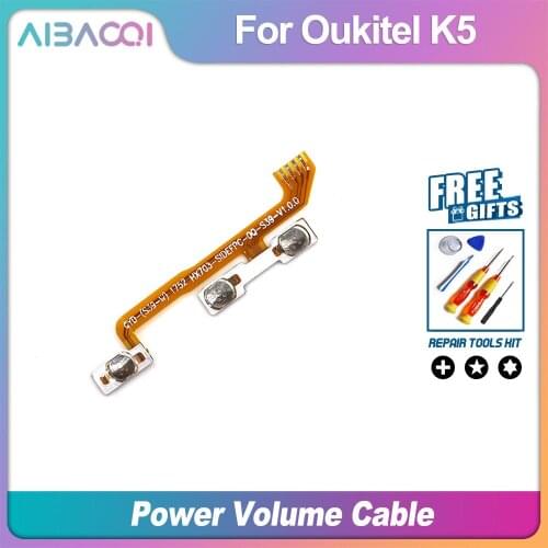 AiBaoQi New Original Main Oukitel K5 power on/off+ volume FPC Key up/down button flex cable FPC For Oukitel K5 Phone