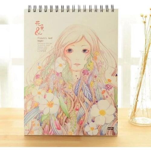 50 Sheets A4 Paper Watercolor Sketch Book Notepad for Painting Drawing Diary Journal Notebook Sketchbook with Spiral Wire