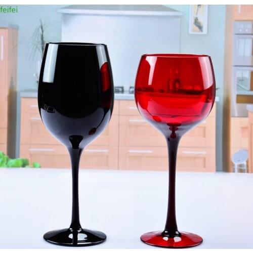 European style lead-free red wine cup western restaurant high foot grape creative colored glass
