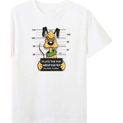Hip Hop Prisoner Pluto Mens T Shirt Funny Disney Anime Men T-Shirt Hipster Cotton Cool Clothes Summer Casual Street T Shirts