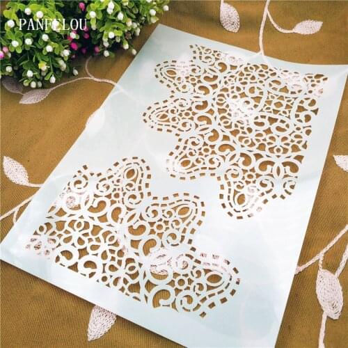 Geometric mold shield DIY cake scrapbook stencils hollow Embellishments printing lace ruler Valentines Day
