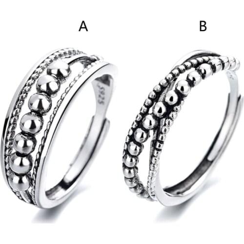 J60E Ladies Anxiety Ring Mens Copper Plating Pressure Relief Ring Suitable for Anxiety Bead Rotating Ring Adjustable Bead