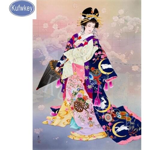 Full square Drill 5D DIY Diamond Painting japanese woman Cross Stitch Mosaic Needlework Art Diamond Embroidery home decoration