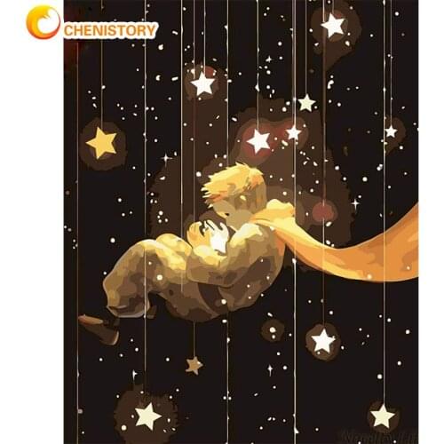 CHENISTORY Frame Painting By Numbers Kits Cartoon Boy Paints By Numbers For Kids Modern Home Wall Artcraft Home Decor 60x75cm