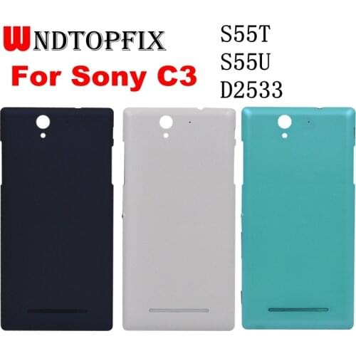 For SONY C3 Battery Cover Rear Battery Door Housing For Sony Xperia C3 S55T S55U D2533 Back Cover Case With Power Button