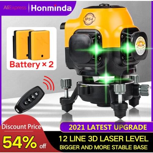 12 Lines 3D Laser Level Green Line Self-Leveling 360 Horizontal And Vertical Super Powerful Laser Level Green Beam Laser Level