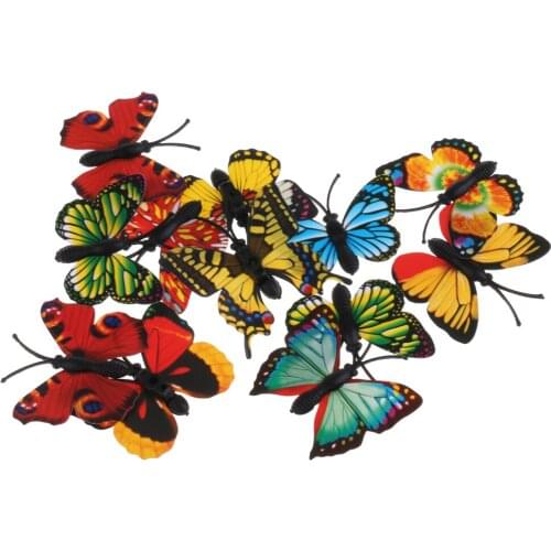 Lots of 12 Simulation Butterfly Figures Animal Model Kids Developmental Science & Nature Toy Gift