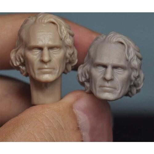 1/12 Scale Male Jacques Clown Head Sculpture Unpainted White Color For 6 inch DIY Figures
