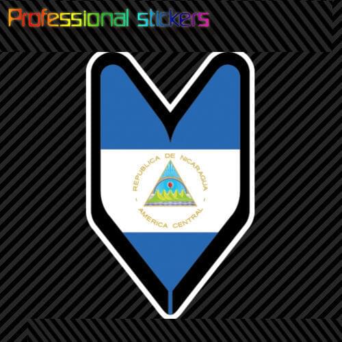 Nicaraguan Driver Badge Sticker Die Cut Decal Wakaba Leaf Soshinoya Nicaragua NI Stickers for Motos, Cars, Laptops, PVC