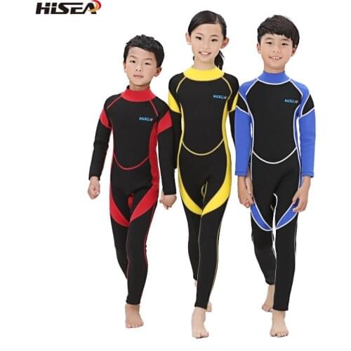 New Neoprene Long Sleeves Wetsuits Diving Suits for Boys/Girls Children Rash Guards One Pieces Surfing Swim Snorkel