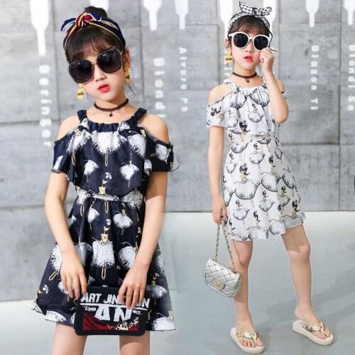 Girls Dress Summer Beach Bohemia Style Dresses Floral Dress For Kids Children Costume Girls Clothes Teen 5 6 7 8 9 10 12 Years