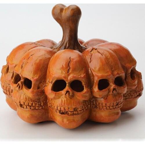 Portable Multi-faced Skull Pumpkin Light Ornament Glowing Resin Crafts For Home Living Room Garden Decoration Home Decor