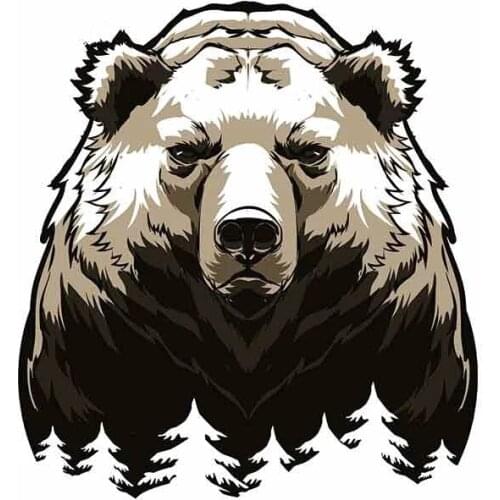 S50284# 13CM/15CM/17CM Personality PVC Decal The Bear Waterproof Car Sticker on Motorcycle Laptop Decorative Accessories