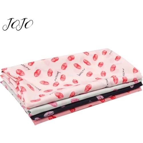 JOJO BOWS 45*145cm Chiffon Cloth Fabric For Clothing Lip Print Sheet For Needlework Home Textile Party Decoration DIY Apparel