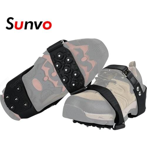 Quality Outdoor Climbing Anti-skid Crampons for Ice Boots Drifts Snowshoes Manganese Steel Anti-Slip Spikes Claws on Shoes Cover