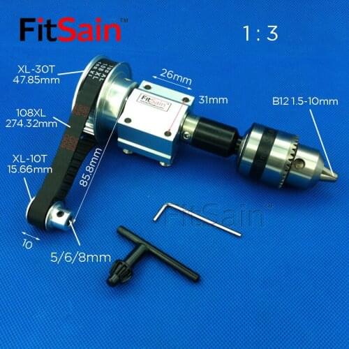 FitSain-XL 1:3 B12 DIY bench saw spindle precision micro table saw transmission bearing seat small lathe micro table saw spindle